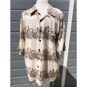 Gotcha Hawaiian hula surfer shirt